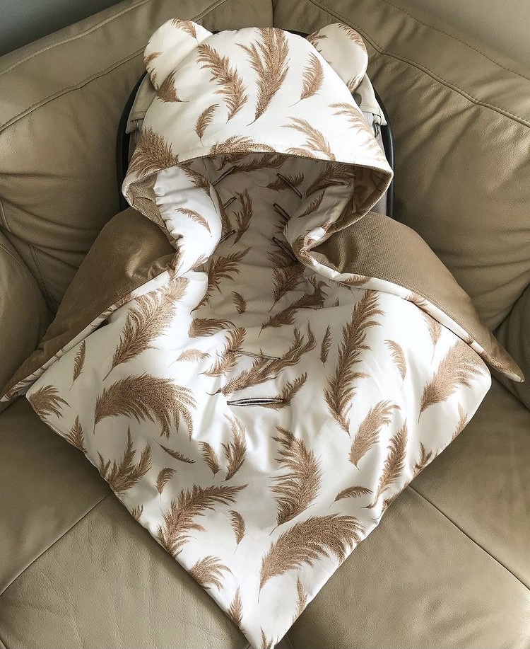 C0EAD32B-5CE3-48DD-9EE5-401870C1D7C0 Kocyk do fotelika trawy pampasowe + velvet karmel