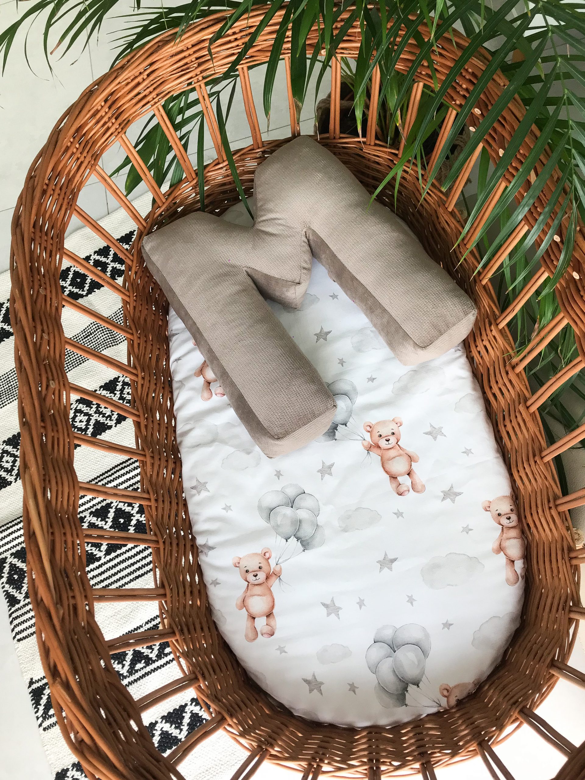 IMG_3028 Prześcieradło do gondoli, kosza mojżesza Pluszowy miś